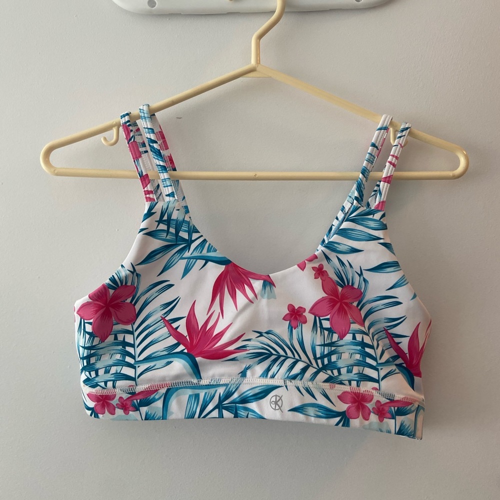 Floral print sports bra